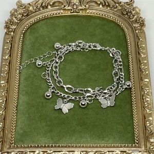 Silver Butterfly Charm Bracelet